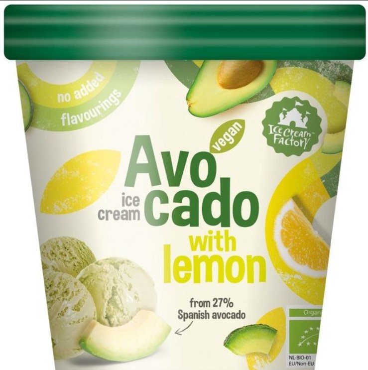 Ice Cream Factory, Lemon & Avocado Ice Cream, 500ml