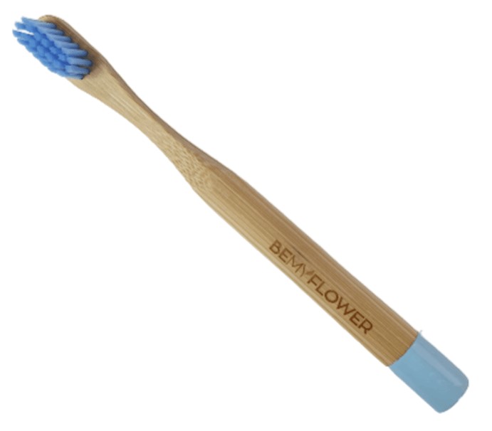 BeMyFlower, Bamboo Adult Soft Blue Toothbrush Package Free