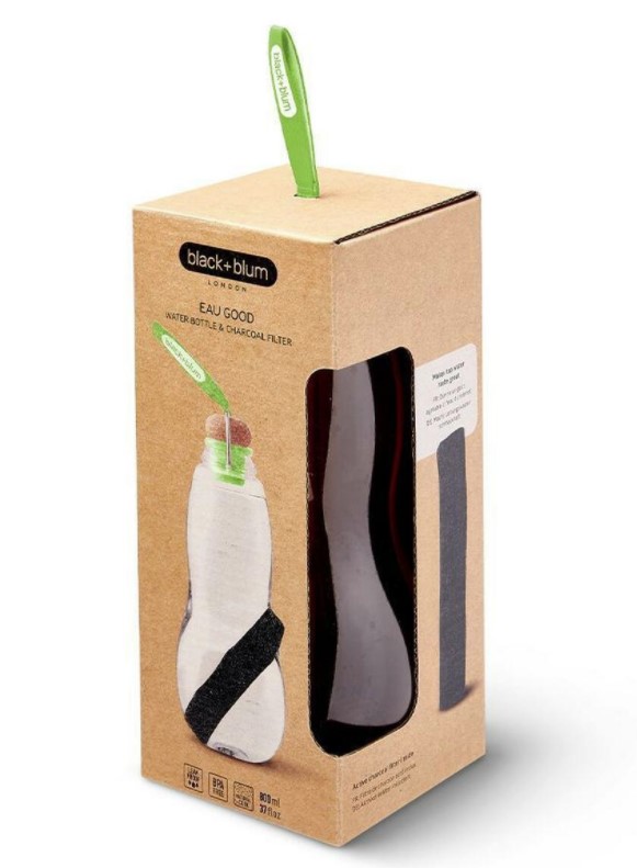 Water Bottle with Charcoal Filter Lime, 800ml