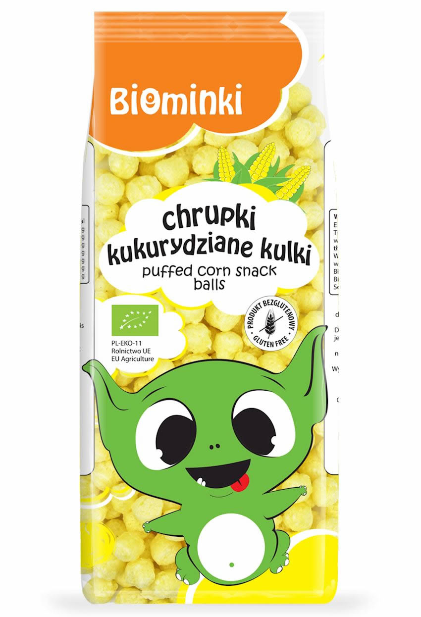 Biominki, Puffed Corn Snack Balls, 60g