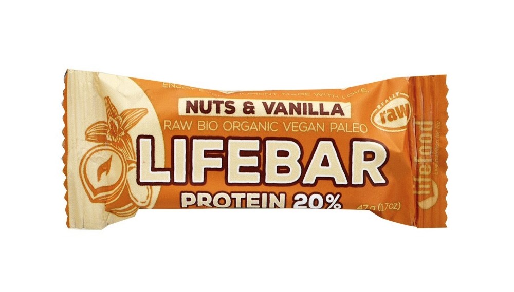 Lifebar, Nuts Vanilla Protein 20% Bar, 47g