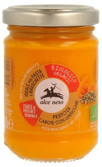 Alce Nero, Pesto with Carrots and Lentils, 130g