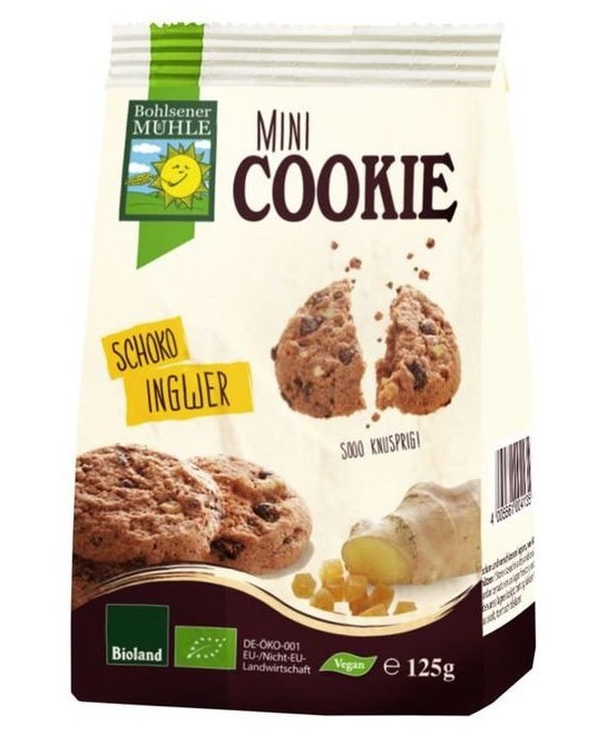 Bohlsener, Mini Cookies Choco Ginger, 125g