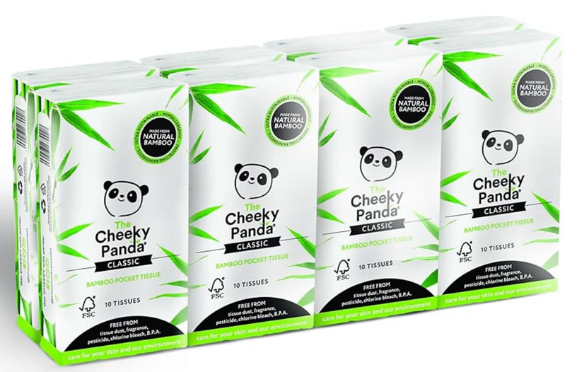 Cheeky Panda, Bamboo Poket Tissues 8 Pack