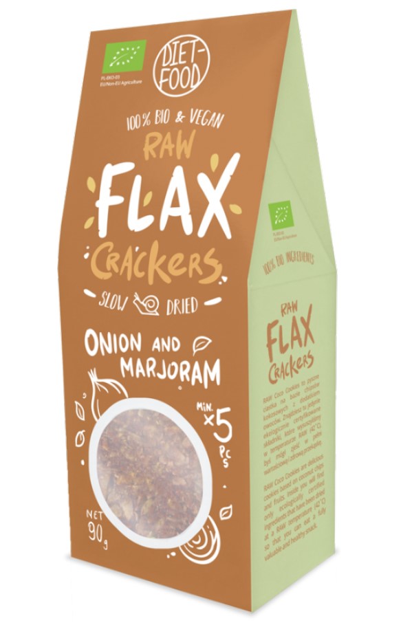 Diet-food, Flax Crackers with Onion and Majoram, 90g