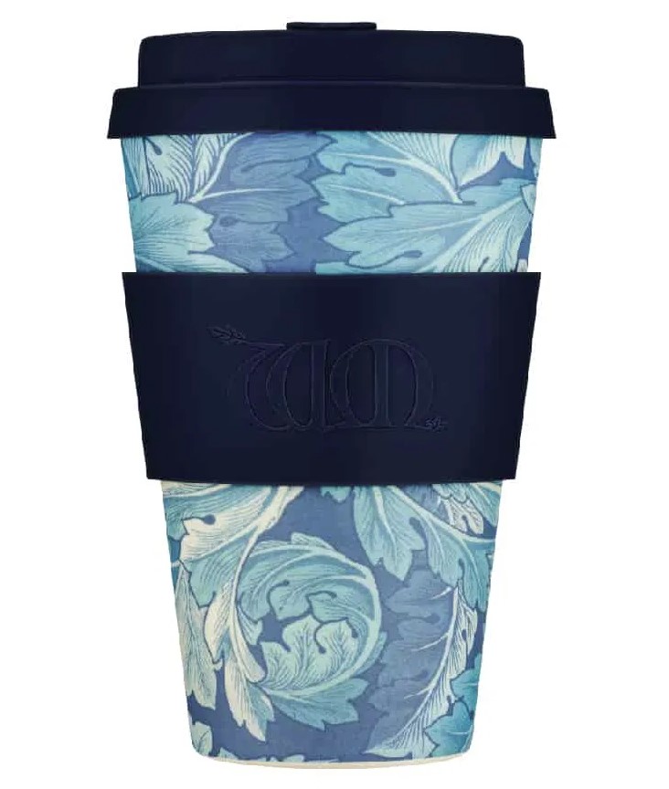 Reusable Bamboo Cup with Dark Blue Silicone, 400ml