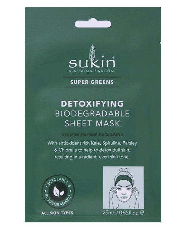 Sukin, Detoxifying Biodegradable Sheet Mask, 25ml