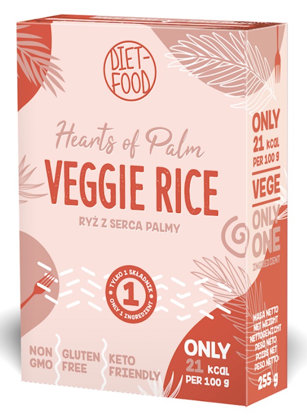 Diet-food, Hearts of Palm Veggie Rice-Shaped Pasta, 255g