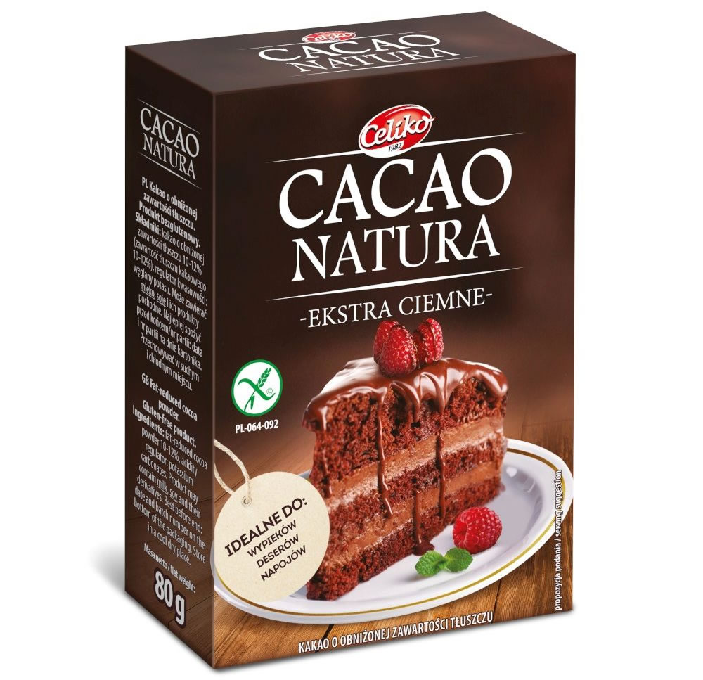 Celiko, Reduced Fat Extra Dark Cacao Powder, 80g