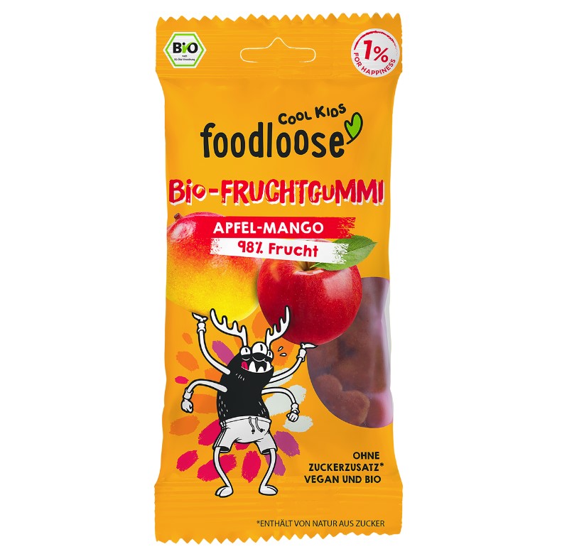 Foodloose, Fruit Gummy Apple & Mango, 30g