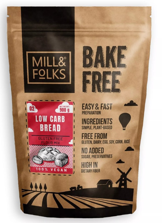 Mill & Folks, Low Carb Bread Mix, 900g