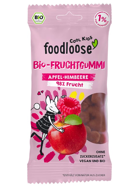 Foodloose, Fruit Gum Apple-Raspberry, 30g