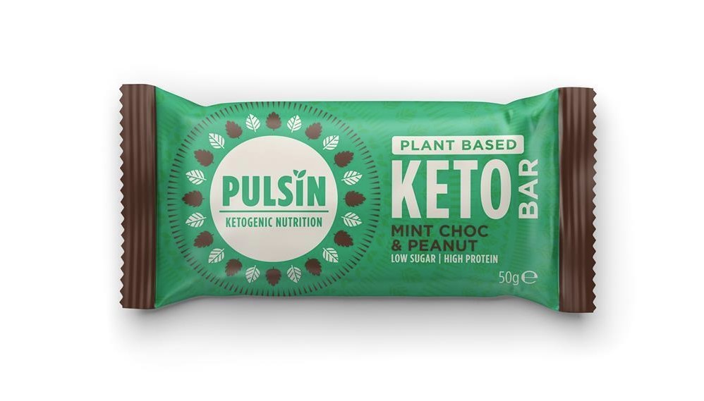 Pulsin, Keto Bar Mint Choc & Peanut, 50g