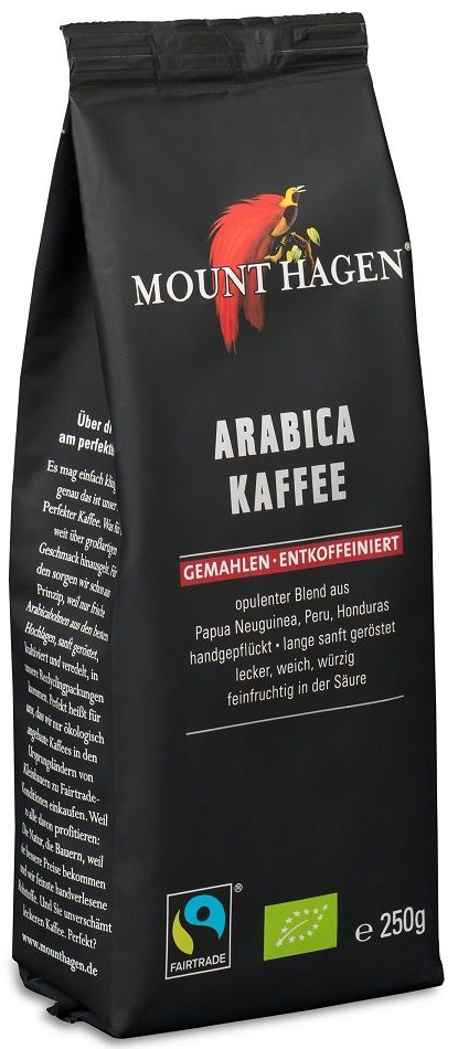 Mount Hagen, Ground Coffee Arabica Decaffeinated, 250g