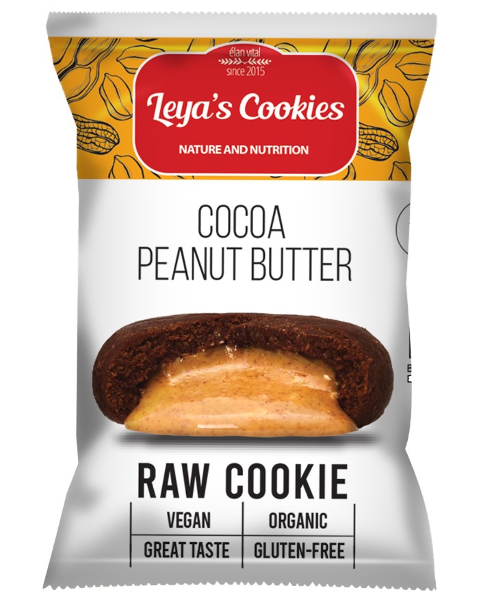 Leya's Cookies, Raw Cookie Cocoa & Peanut Butter, 25g
