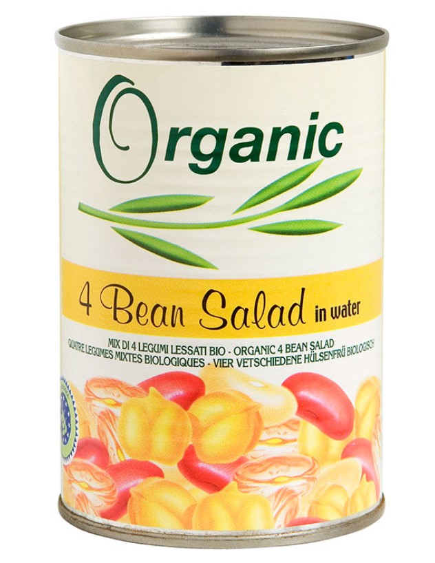 Organic Foods, 4 Bean Salad in Water, 400g
