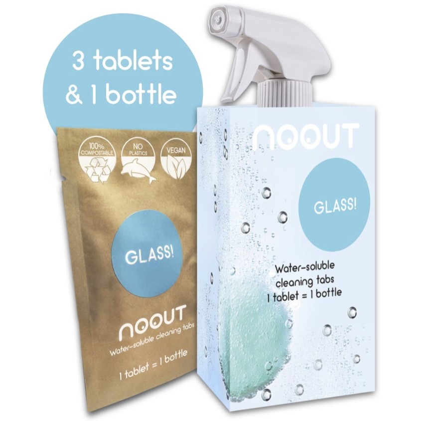 Noout, Glass Cleaning Set 1 bottle + 3 tablets