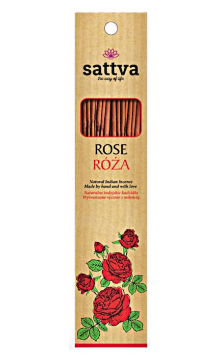 Sattva, Natural Indian Incense Rose, 15pcs