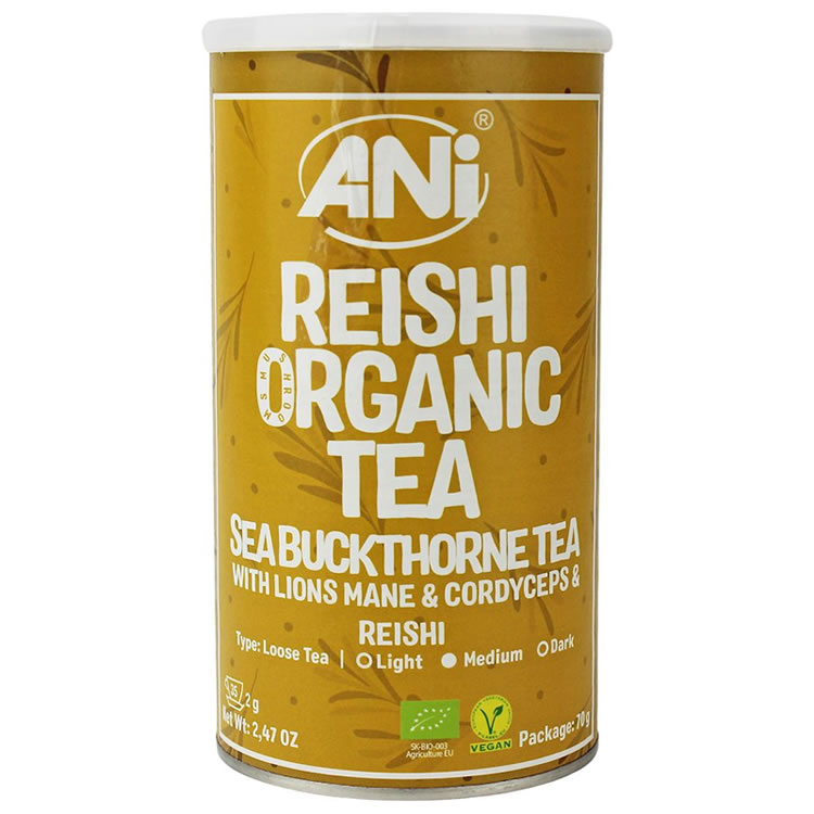 Sea Buckthorn Tea with Reishi, Lion’s Mane & Cordyceps, 70g