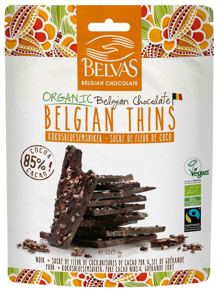 Belvas, Belgian Thins Dark Coco, 120g