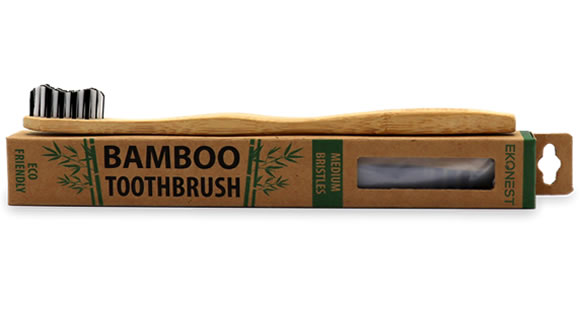EkoNest, Bamboo Toothbrush: Panda Edition (medium bristles)