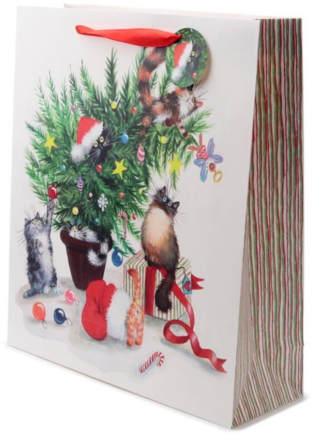 SP Eco, Kim Haskins Christmas Cats Gift Bag - Extra Large