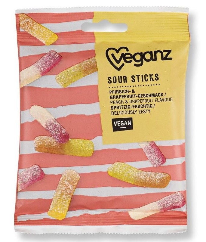Veganz, Sour Sticks Jellies, 100g