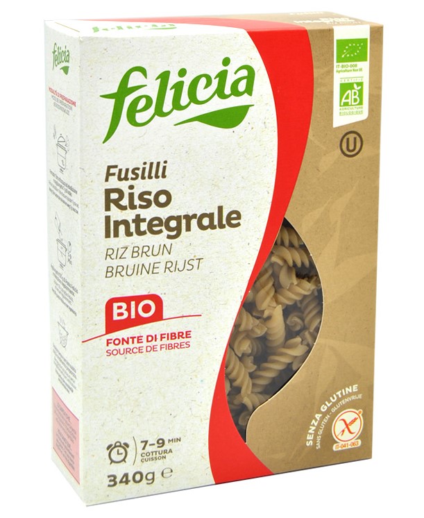 Felicia, Wholegrain Rice Fusilli, 340g