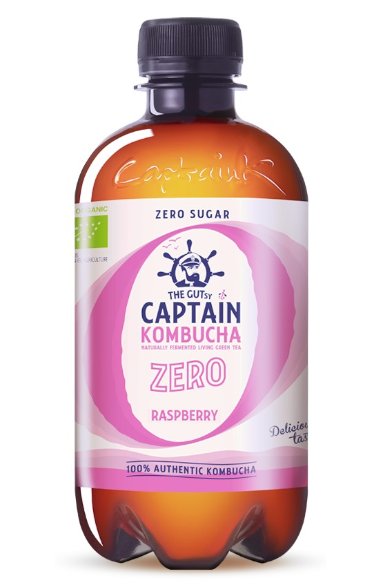 The GUTsy Captain, Kombucha Zero Raspberry, 400ml