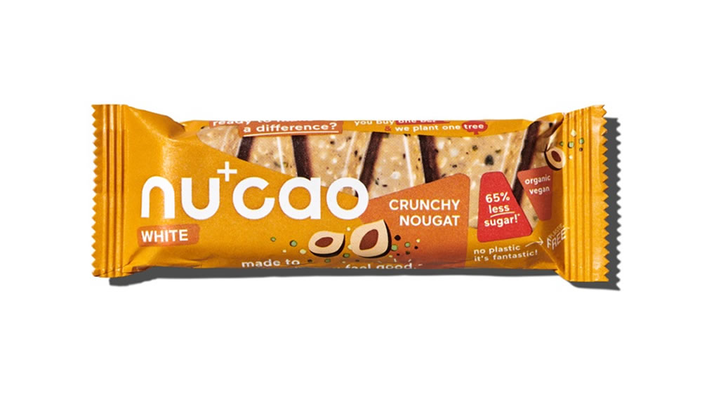 Nucao, White Crunchy Nougat Bar, 40g