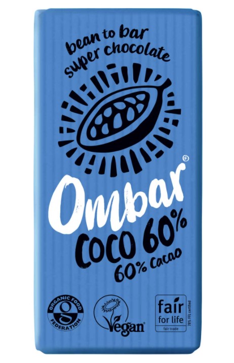 Ombar, Dark Chocolate 60% Bar with Probiotics, 35g