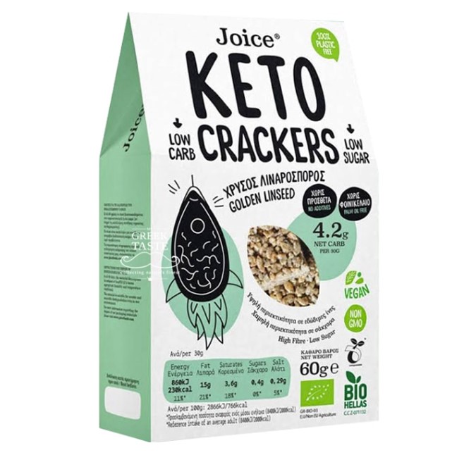 Joice, Keto Crackers with Gold Linseed, 60g