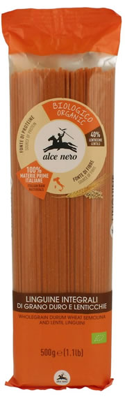 Alce Nero, Wholemeal Durum Wheat and Lentil Linguine, 500g