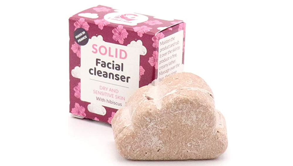 Lamazuna, Solid Facial Cleanser Dry & Sensitive Skin Hibiscus