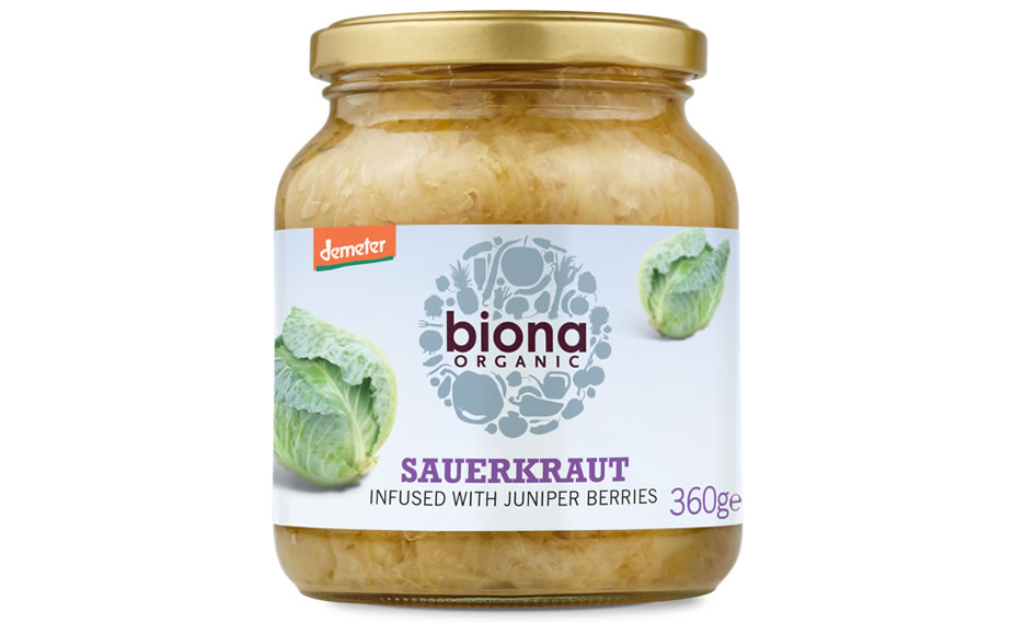 Biona, Sauerkraut Infused with Juniper Berries, 680g