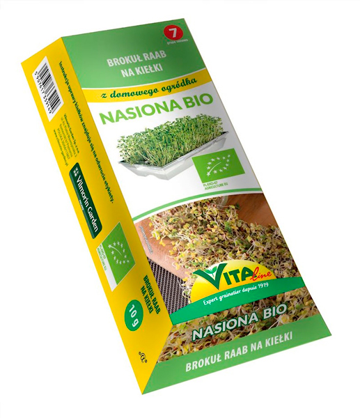 Vita Line, Rabe Broccoli Sprouting Seeds with Sprouter, 10g