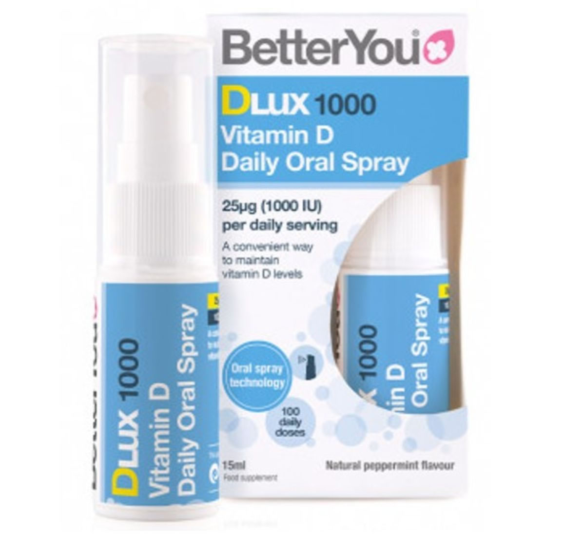 Dlux 1000 Vegan Vitamin D Daily Oral Spray, 15ml