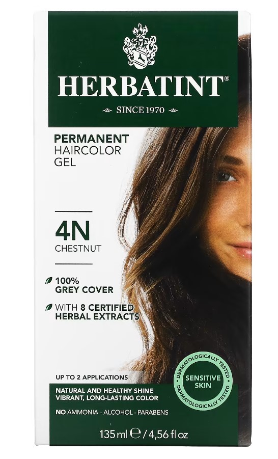 Herbatint, Permanent Haircolor Gel Chestnut 4N, 150ml