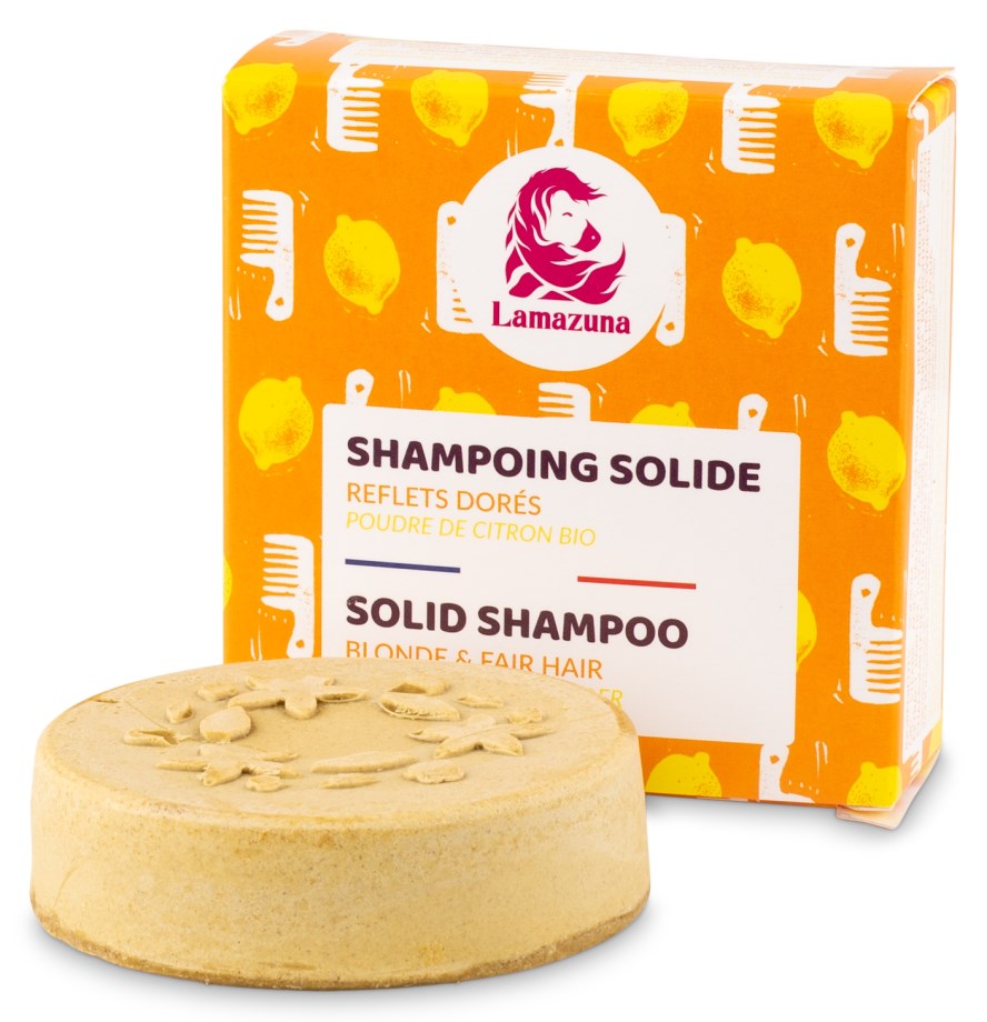 Lamazuna, Shampoo Bar Blonde & Fair Hair with Lemon Powder, 70g