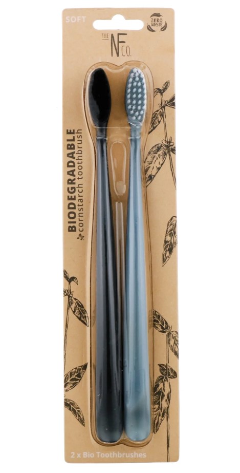 The Natural Family Co, Toothbrush Pirate Black & Monsoon, Soft, 2pcs
