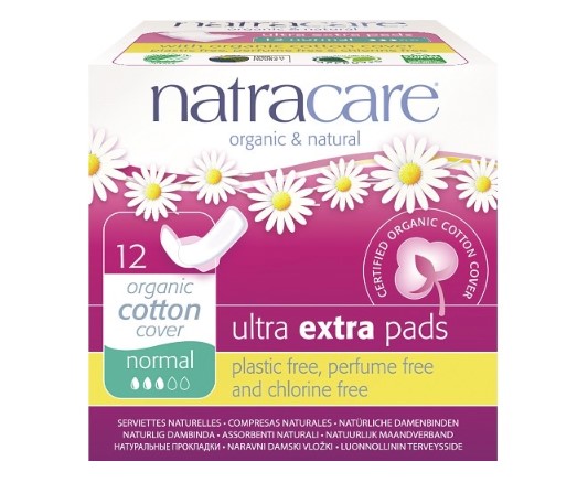Natracare, Cotton Ultra Extra Pads Normal, 12pcs