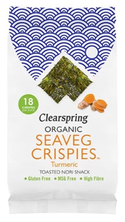 Seaveg Crispies Turmeric - Toasted Nori Snack, 4g