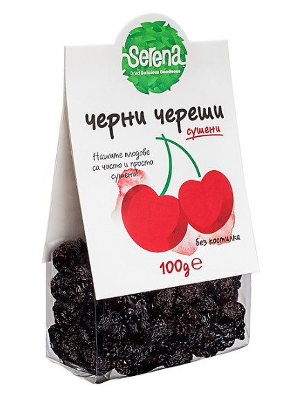 Dried Sweet Black Pitted Cherries, 100g
