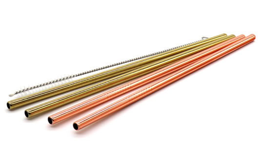 Stainless Steel Straws: (Cyprus Sunset - box set of 4)