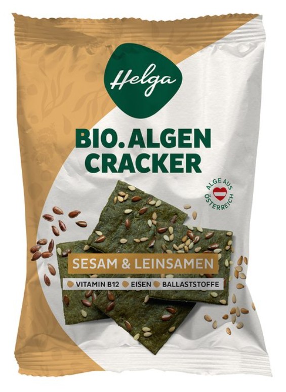 Helga, Algae Crackers Sesame & Linseed, 45g