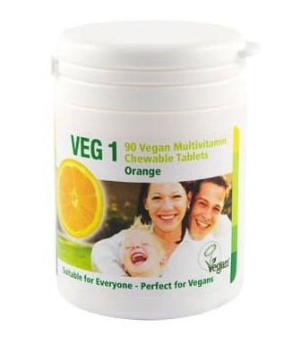 The Vegan Society, Multivitamins Chewable Tablets Orange, 90 tablets