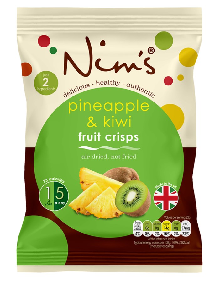 Nim’s, Air Dried Pineapple and Kiwi Crisps, 22g