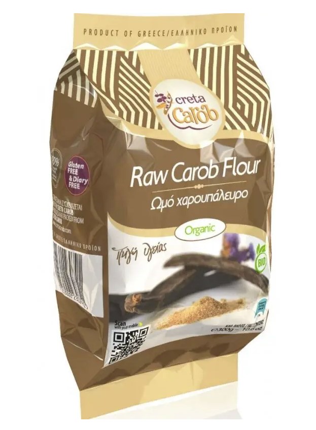 Creta Carob, Raw Carob Flour, 300g