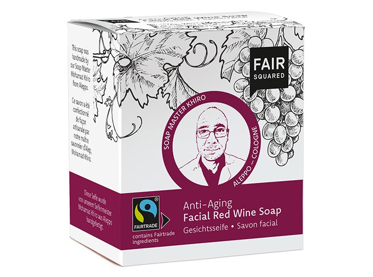 Fair Squared, Red Wine Soap Anti Aging + Soap Bag, 2x80 g