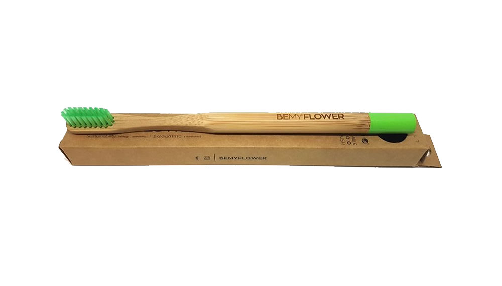 BeMyFlower, Bamboo Adult Soft Green Toothbrush
